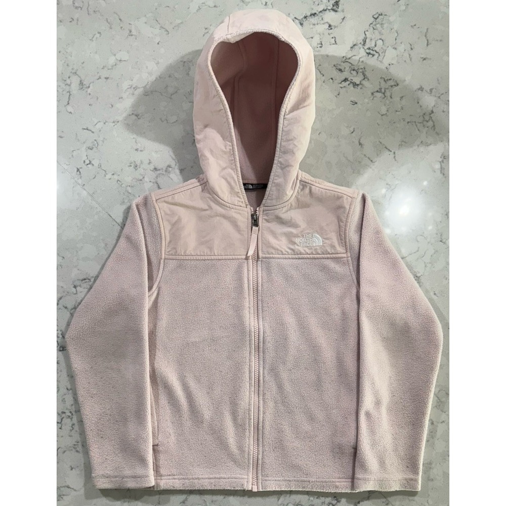 The North Face Girls Pink Fleece Full Zip Hoodie Jacket NF0A4P9SRS4 Medium 10-12